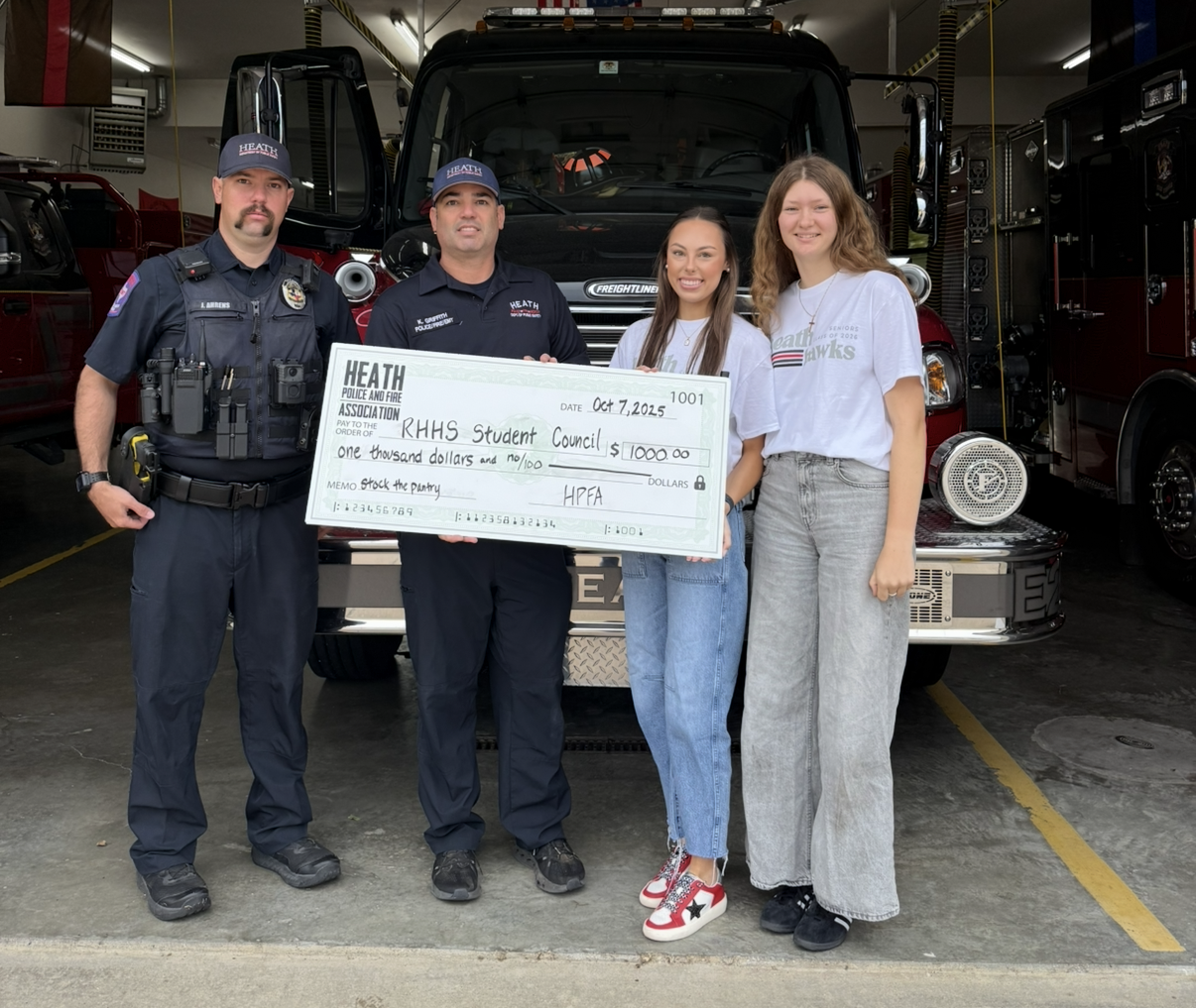 $1000.00 DONATION  TO ROCKWALL HEATH HIGH SCHOOL